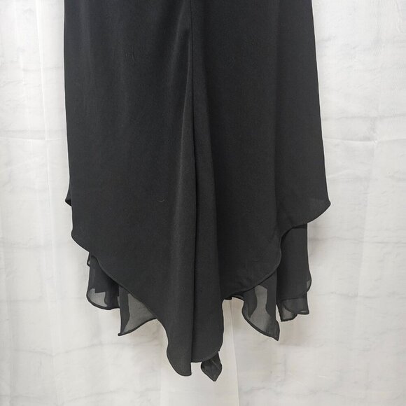 Vintage Evan Picone Black Sleeveless Evening Maxi Dress Shift Minimalist 10 - Picture 5 of 9